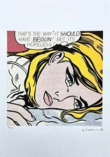 ROY LICHTENSTEIN - Hopeless - signed, numbered edition 46/150, 35x50 cm