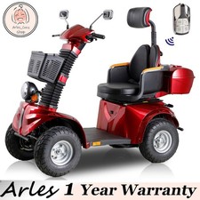 Heavy Duty 4-Wheel Mobility Scooter 31 Miles 3-Speed 1000W 500lb Capacity Red