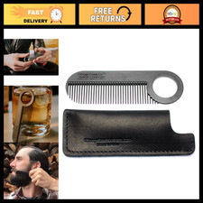 Carbon Fiber Comb No. 2 with Black Leather Sheath - USA Made Grooming Tool