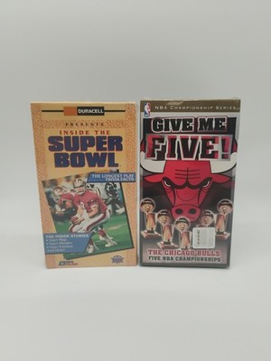 1997 Give Me Five Chicago Bulls 5 NBA Championship VHS & Inside The Super Bowl 
