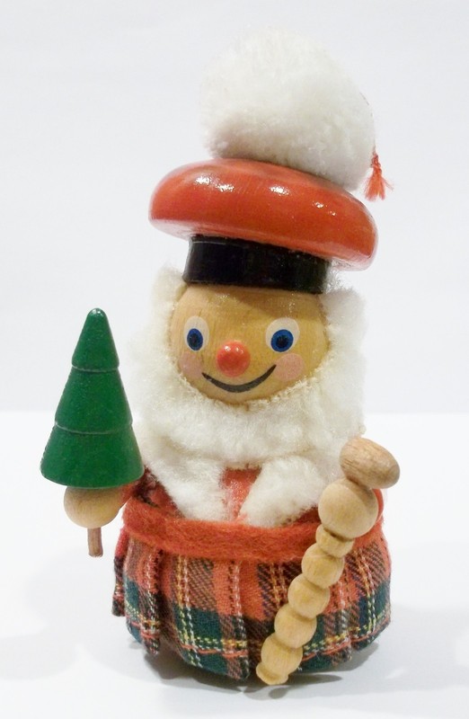 Steinbach Germany Scottish Santa Claus Tartan Kilt Hat Tree Wooden Wood Ornament