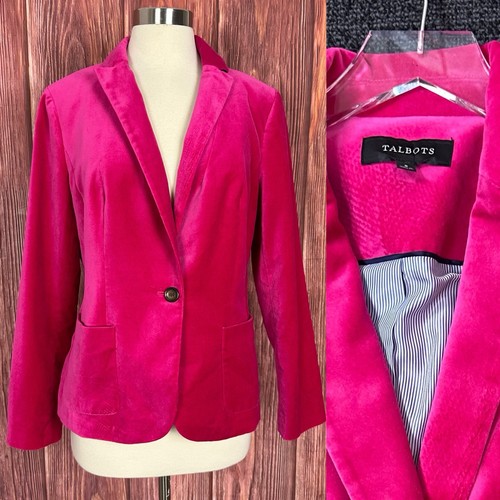 Veste Tailleur (blazer) Talbots Femme 100% Coton - Taille 4P (Petite) - Rose - NEUVE Avec étiquettes