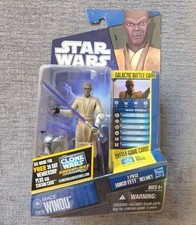 Star Wars Clone Wars Mace Windu Figure Sealed CW20 Hasbro Galactic Battle Game