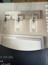 Hampton Bay Regan 21 in. 3-Light Brushed Nickel Bathroom Vanity Light 1C
