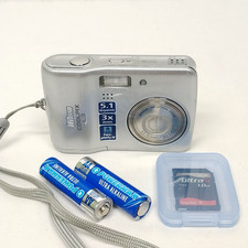 Nikon COOLPIX L3 5.1MP Digital Camera Silver Test WORKS! +SD Card +Batts! Bundle