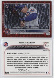 2022 Topps Update Rookie Debut Red Foil /199 Seiya Suzuki #US259 Rookie RC