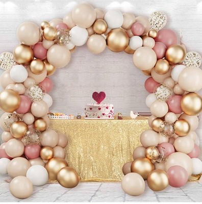 Rosegold Ballonbogen Set, 102 Teile Beige Retro Rosa Ballongirlande Bogen mit...
