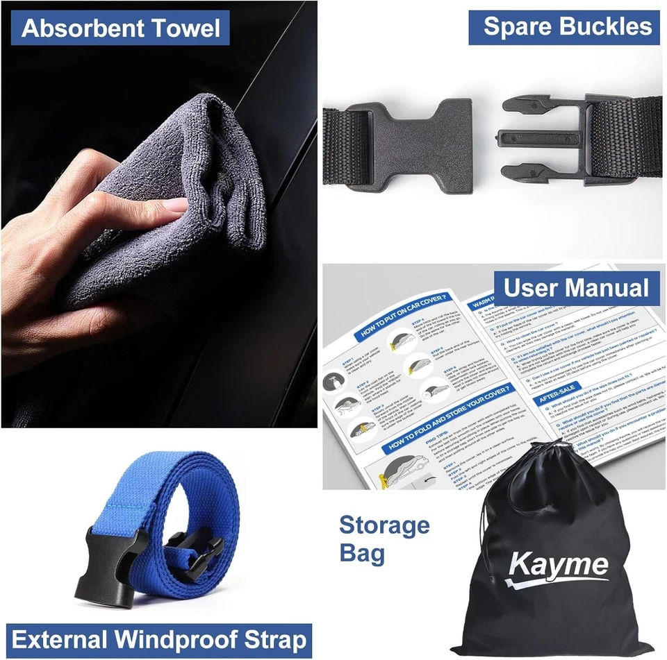 For Jeep Compass 2007-2025 Waterproof Car Cover All Weather with Door Zipper Foto 4 de 4