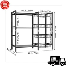 Storage Rack Kitchen Baker's Rack - Utility Microwave Oven Stand with Steel Mesh