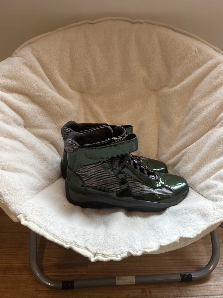 Auténticas Tenis Prada Para Hombre Verde Oscuro Copa América Alta Talla 8.5 Foto 4 de 4