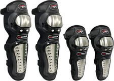 Knee Pads Elbow Pads Stainless Steel Motorcycle Elbow Knee Shin Guards Protector