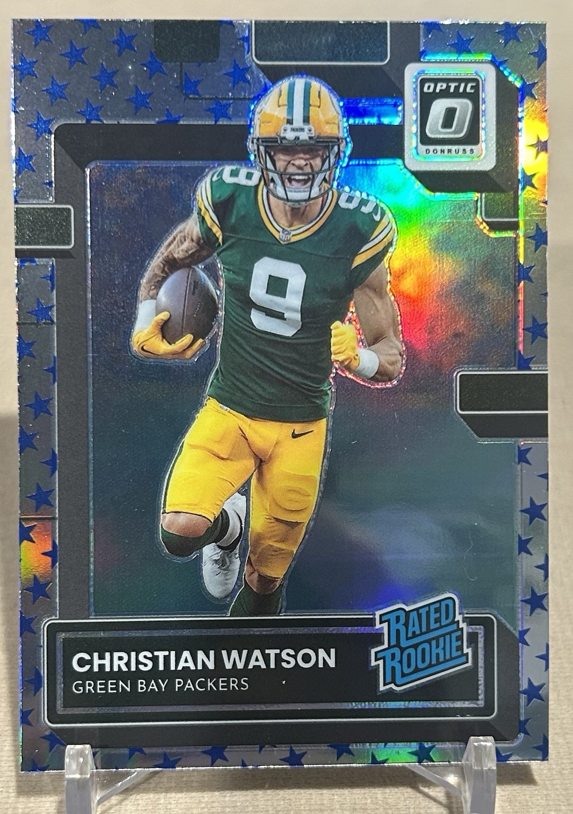 2022 Donruss Optic Stars Prizm Rated Rookie #219 - Christian Watson - Packers RC