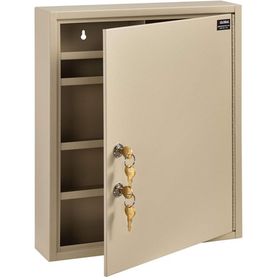 Medical Security Cabinet with Double Key Locks, 14'' W X 3-1/8''D X 17-1/8''H, Bei