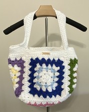 Handmade Crochet Small Granny Square Bag, Multicolor, Unlined