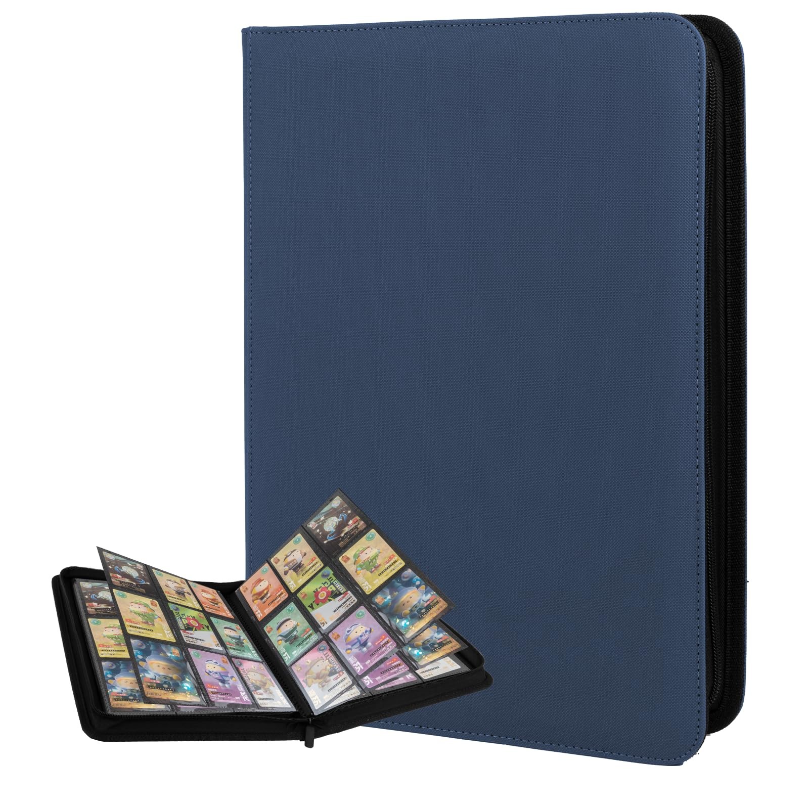 Trading Card Binder 9 Pocket Zippered PU Cover Holds 540 Cards