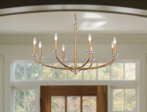 Minka Lavery 5287 Atella 8 Light 36"W Taper Candle Style - Ashen Gold - Picture 4 of 12