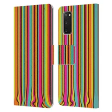 HEAD CASE DESIGNS DYNAMIC STRIPES LEATHER BOOK WALLET CASE FOR SAMSUNG PHONES 1