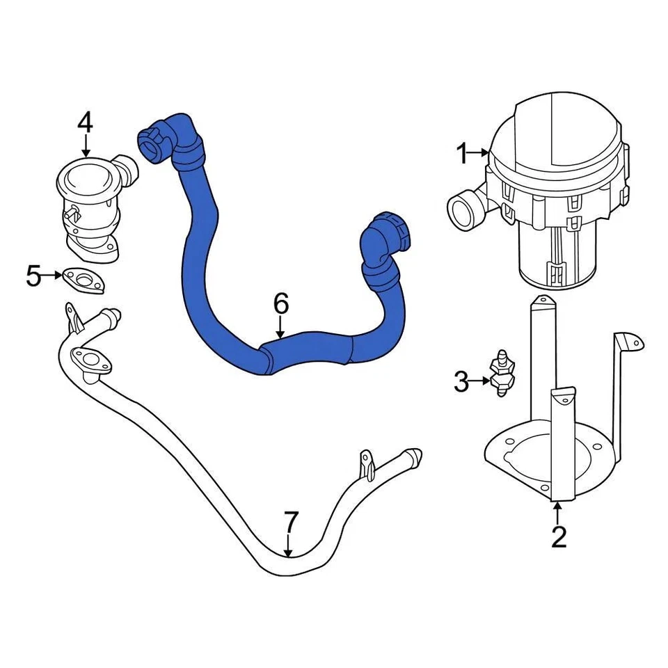 For BMW 540i 1999-2003 BMW 11721438263 Secondary Air Injection Pump Hose Foto 2 de 2