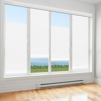 55''W x 64''H Pleated Shades Privacy Cordless White Top-Down & Bottom-Up Blinds