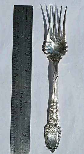 Tiffany & Co. 9" Sterling Silver Cold Meat Serving Fork No Mono, Broom Corn 96gr - Picture 9 of 12