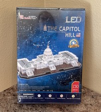 Cubic Fun LED U.S. Capitol 3D Puzzle 150 Pc Architecture Model L193h New Sealed