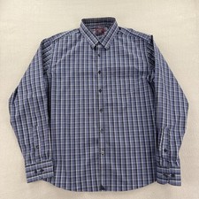UNTUCKit Shirt Mens XL Blue Plaid Long Sleeve Button Down Classic Casual Cotton