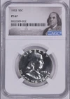 1953 Franklin Half Dollar NGC PF 67 RED-001 + 3 FREE WHEAT PENNIES 🔥
