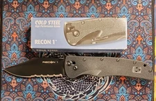 Cold Steel Recon 1 Clip Point AXIS LOCK Half Serr G-10 Rare Discontinued 27LCH