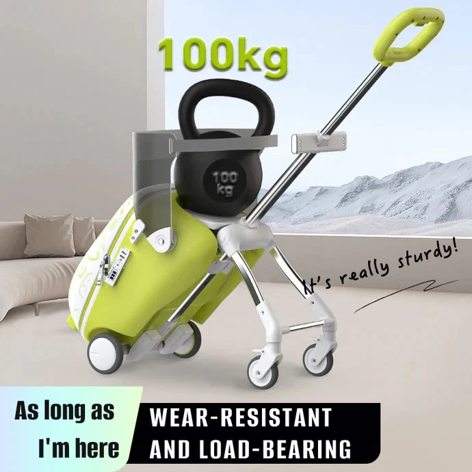 20" Large Capacity Children Ride0n Suitcase Walking Travel Luggage Security Seat - image 4 of 4