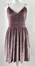 Forever 21 Womens pink velvet pleated strappy Whimsigoth dress Size L