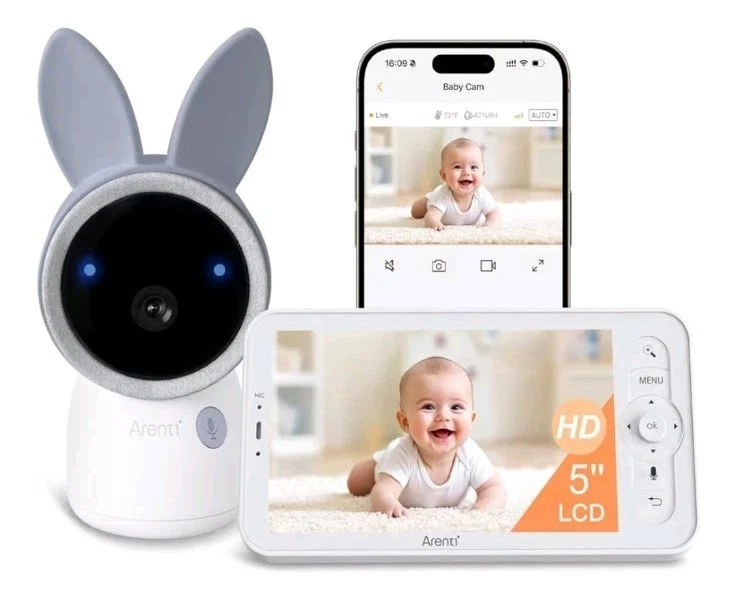 Arenti Baby Monitor with Camera & Audio 3MP Video 5" Screen: Alnanny Kit Plus