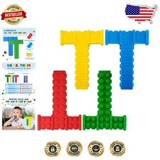 Silicone Chew Tubes 4pk Oral Motor Sensory Toys Autism ADHD Kids Adults Teens