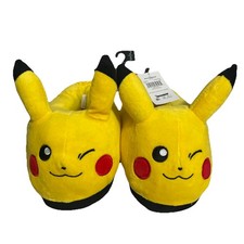 2025 Pokemon Winking Pikachu Yellow Slippers for Boys Girls 11-12
