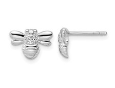 Sterling Silver Bumble Bee Earrings Post Earrings