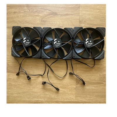 3 Stk Fractal Aspect 14 PWM 3x 140mm Gehäuselüfter 4-Pin 12V Schwarz