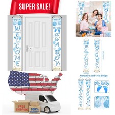 Baby Shower Decorations 71 x 12 Inch Welcome It Is a Boy Banner Backdrop Back...