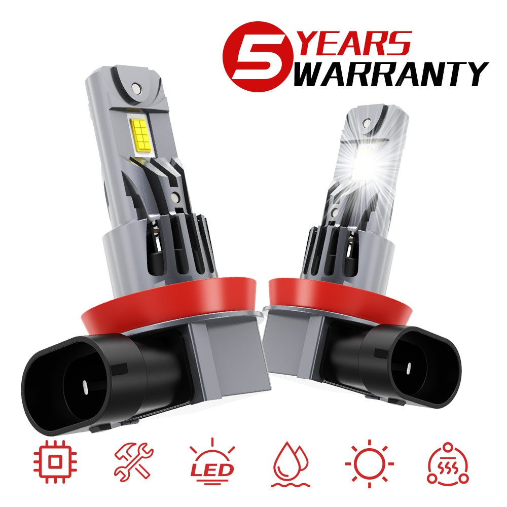 H11/H8 LED Headlight Super Bright Bulbs Kit 6500K White 60000LM High/Low Beam 2X