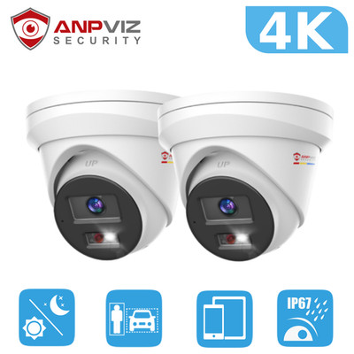 Anpviz 2PCS 8MP PoE IP Camera Outdoor Human/Vehicle Detection Smart Dual Light