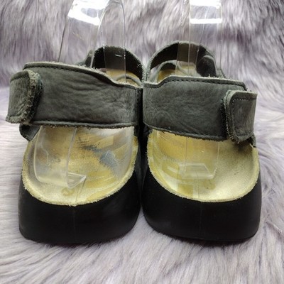 Ecco Leather Sandals Mens Size 44 10-10.5 Grey Hook Loop  display picture 3