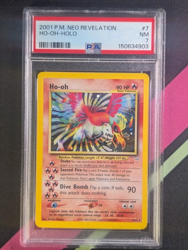 Ho-oh #7 Holo - 2001 Pokemon Neo Revelation - PSA 7