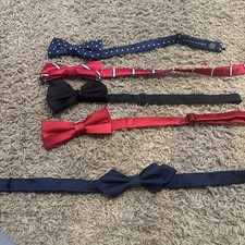 LOT Of 5 Ralph Lauren Tommy Lands EndBow Ties Navy Red Boys Adjustable Pre-Tied