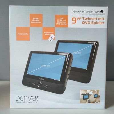 Denver MTV-984TWIN 9'' Twin DVD Player Auto Set USB SD Kopfstützen Monitore