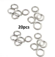 Stainless Steel Silver Open Jump Rings Connectors 20pcs Jewelry DIY TH3