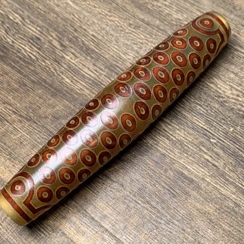 100×20MM Collect Tibetan Style Old Agate One Hundred Eight Eyes Dzi Bead Pendant - Picture 3 of 6