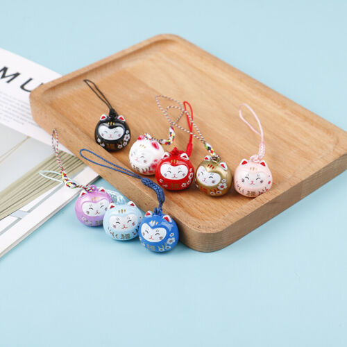 Cartoon Japan Lucky Cat Keychain Maneki Neko Trinkets Car Bag Pendant Key Ri B6 - Picture 12 of 19