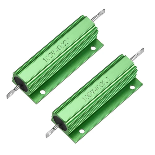 2pcs Aluminum Case Resistor 100W 400 Ohm Wirewound for LED Replacement Converter