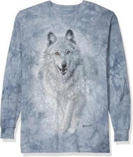 The Mountain Snow Plow Adult Long Sleeve T-Shirt, Blue, Small