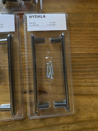 3 NEW IKEA NYDALA 2 Pack (6 Handles) 6 1/16" Item 004.496.36 1 Open Box - Picture 3 of 6