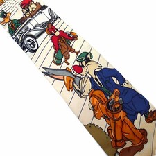 Warner Bros Tie Bugs Bunny Sylvester Cat Yosemite Bruno Daffy Golfing Vtg 1993