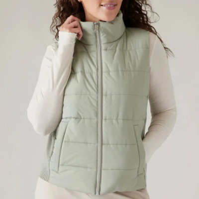 Athleta Incline Hybrid Vest | Fern Green Large Petite #793342 NWT